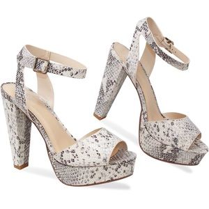 Faux Snakeskin platform heel